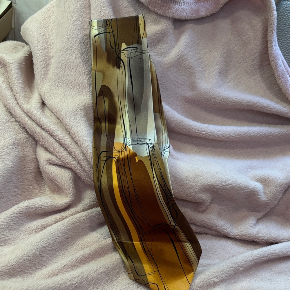 J. Garcia Hand Hold Brown and Gold SILK artist Tie